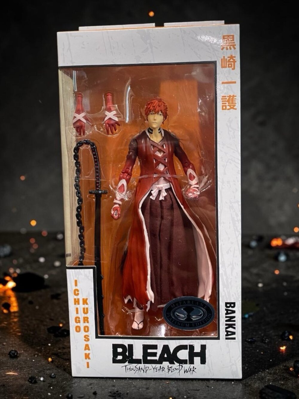 ICHIGO KUROSAKI - Bleach PLATINUM EDITION McFarlane Toys 7" Action Figure (Rare)